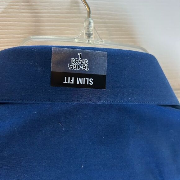 Unlisted by Kenneth Cole Blue Button-down Dress Shirt Slim Fit Size L - Picture 7 of 12